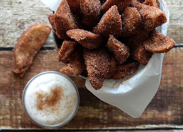 Apple Fries with Vanilla Whipped Cream