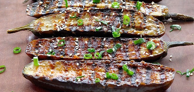 Grilled Miso Glazed Japanese Eggplant