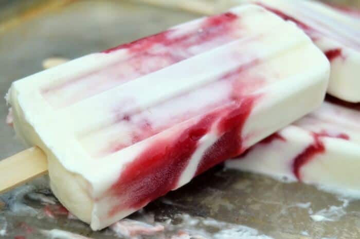 Rhubarb and Greek Yogurt Popsicles