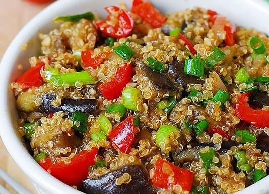Spicy Asian Eggplant and Quinoa