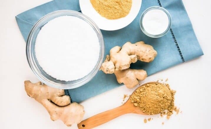 Homemade ginger detox bath mix, body scrub 