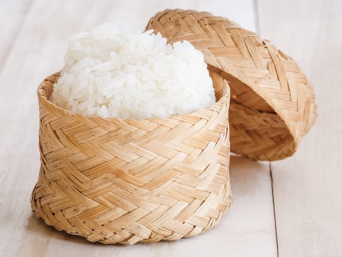 Sticky rice in a container