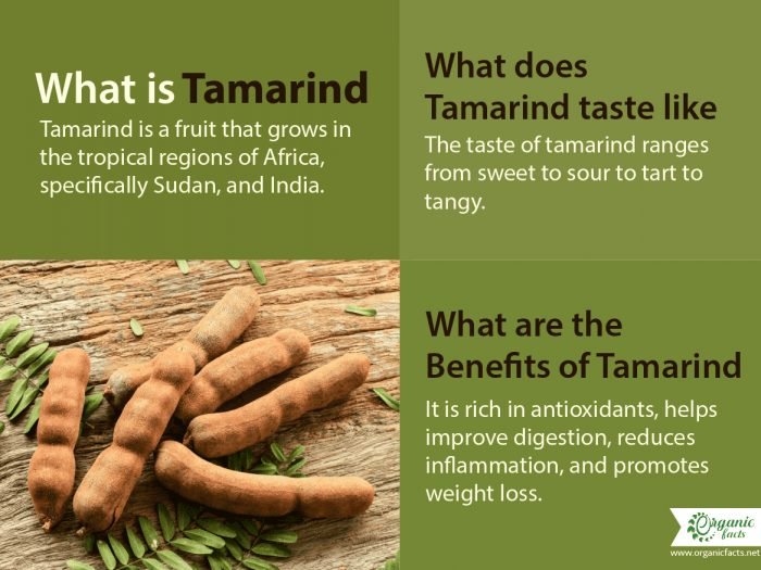 Health benefits of tamarind infographic